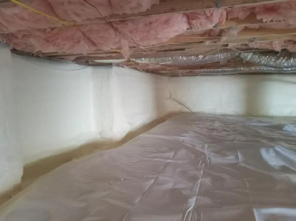 Crawl space encapsulation with closed-cell spray foam for Attic Insulation in Anaheim